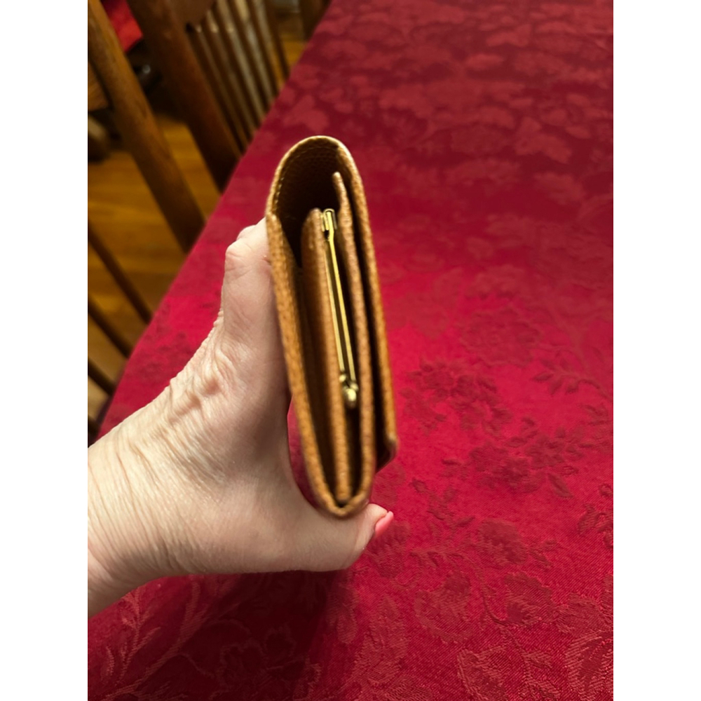 Celine Brown Textured Leather Kisslock Long Wallet - Picture 4 of 7